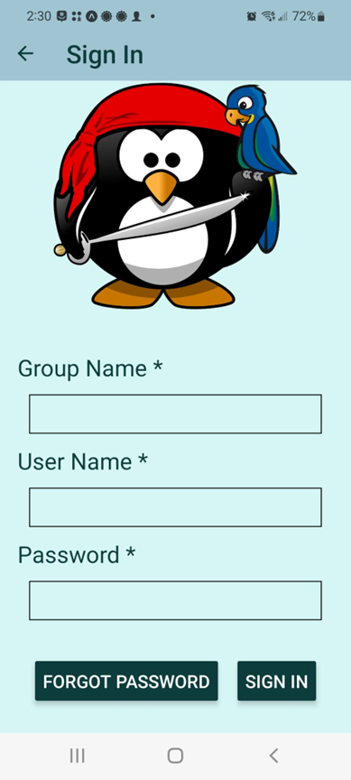 Image of the app's sign-in page